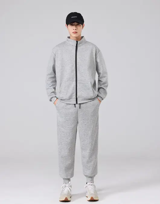 Black Hooded Sweatshirt Set for Men Casual Wear