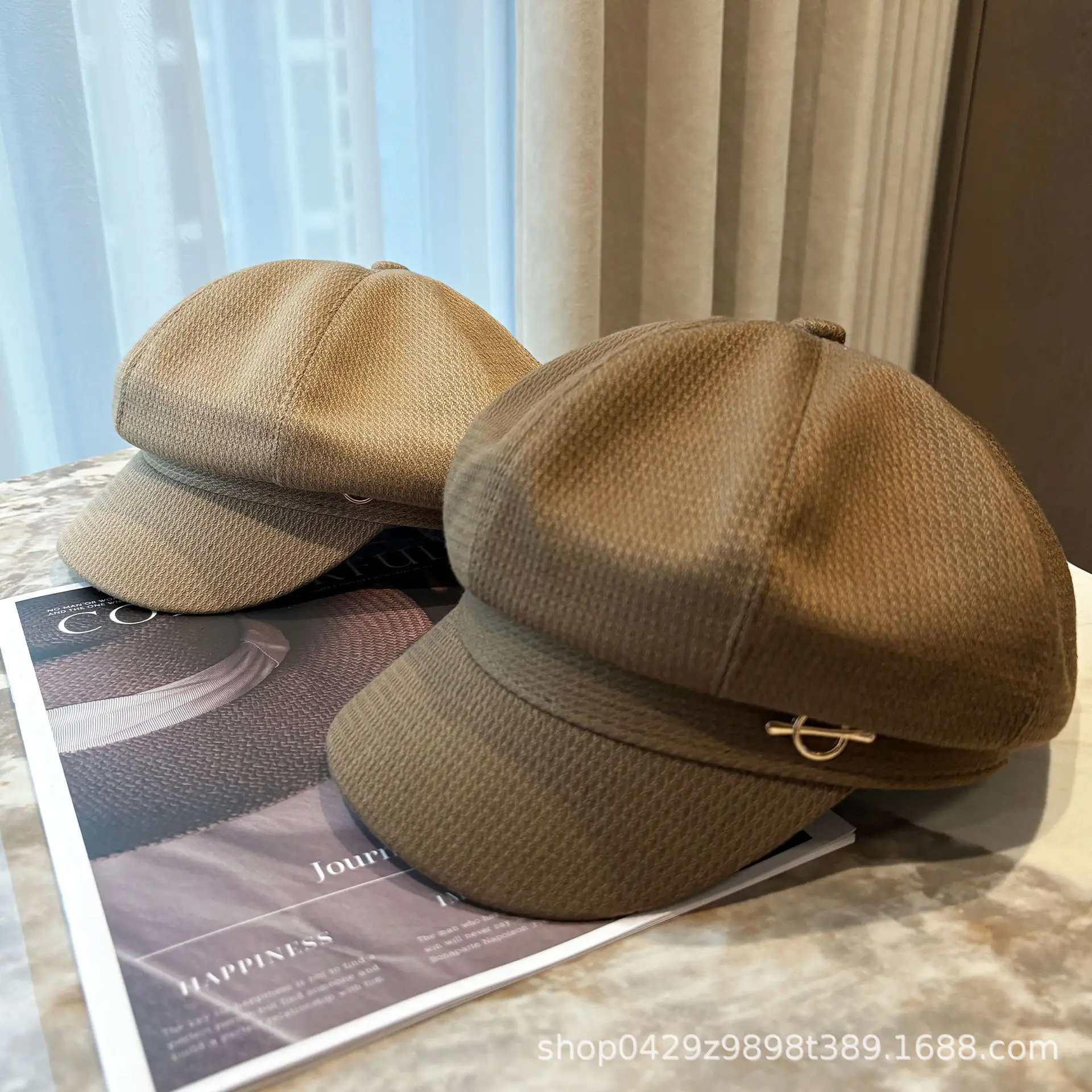 Women's Black Korean Hat with Duck Tongue - Image 9