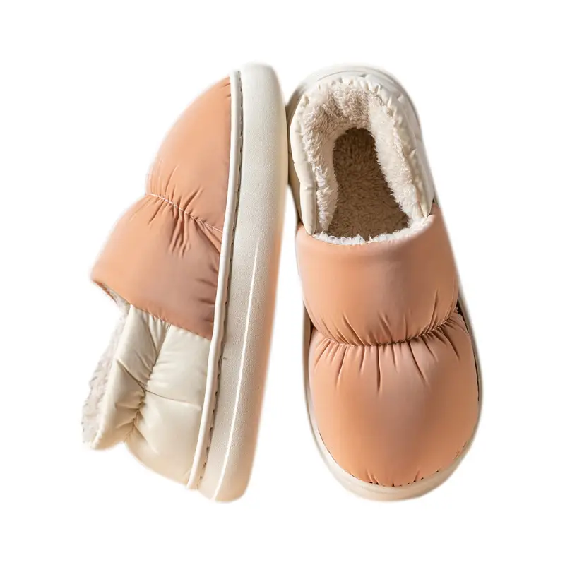 Down Cotton Slippers Women's Autumn and Winter Bag with Non-slip Indoor Home and Household Thickened Warm Couple Wearing Cotton Shoes for Men - Image 10