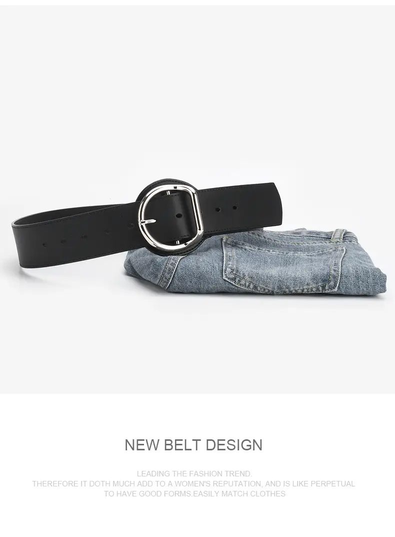 Women's Brown Genuine Leather Pin Buckle Belt — feature 10