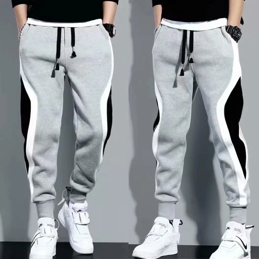 Men Fleece Lined Gray Sweatpants Winter Warm Loose Toe - Image 7