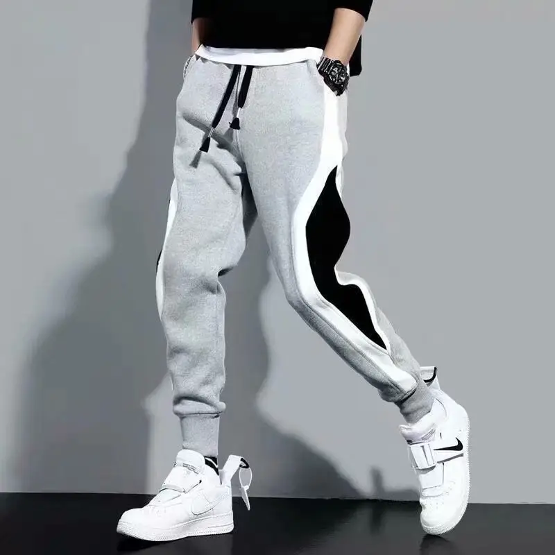 Men Fleece Lined Gray Sweatpants Winter Warm Loose Toe - Image 4