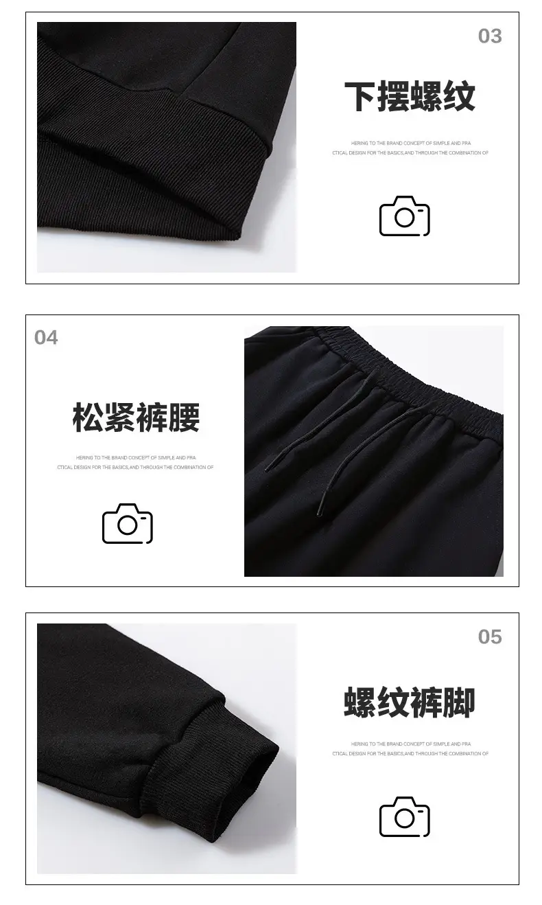 Men Black Hooded Sweatshirt Track Suit with Toe Pants — feature 32