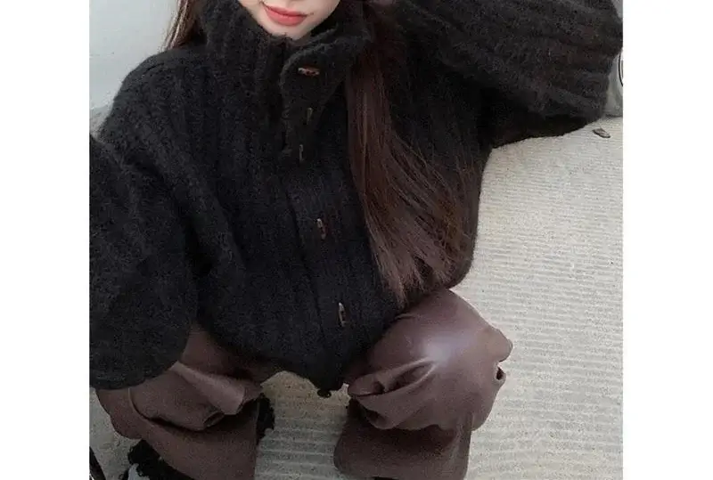 Women's Winter Turtleneck Sweater Grey Loose Coat — feature 3