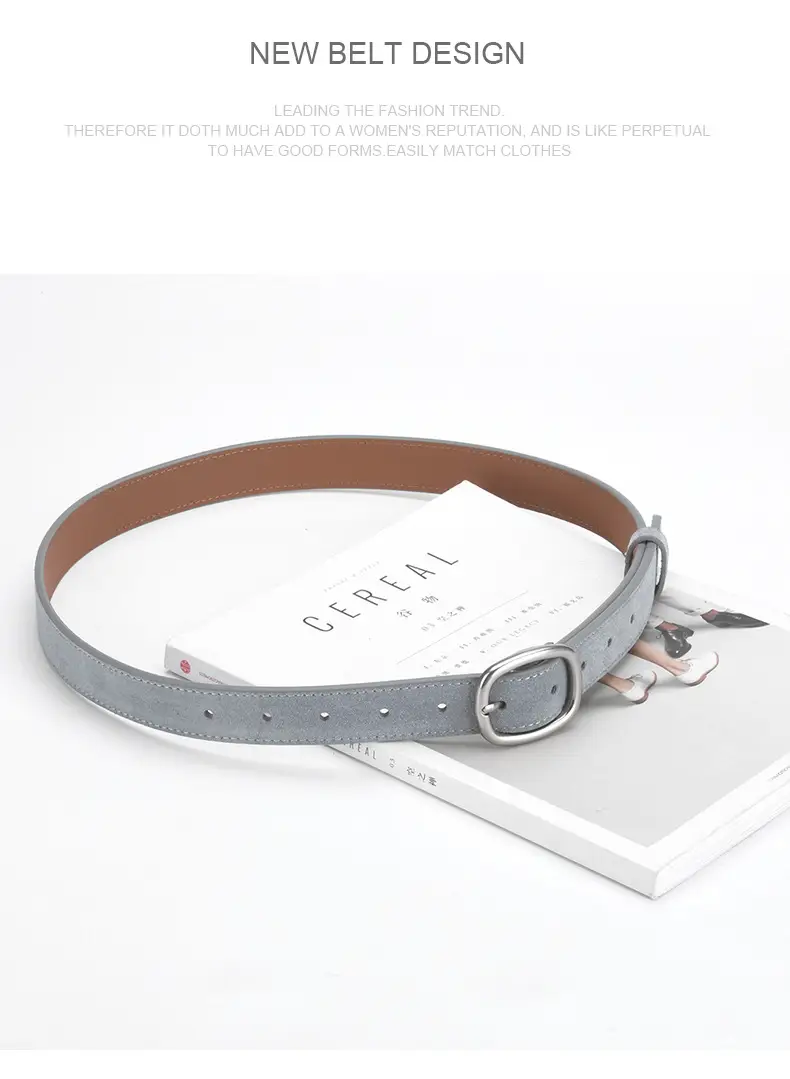 Vintage Belt Women Dress Pants Decorative Fashion Simple High Velvet Leather Pin Buckle Belt Women Wholesale — feature 10