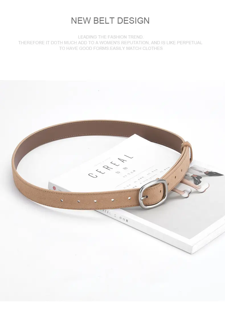 Vintage Belt Women Dress Pants Decorative Fashion Simple High Velvet Leather Pin Buckle Belt Women Wholesale — feature 11