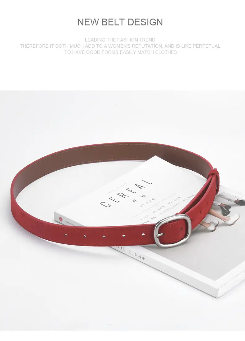Vintage Belt Women Dress Pants Decorative Fashion Simple High Velvet Leather Pin Buckle Belt Women Wholesale — feature 12
