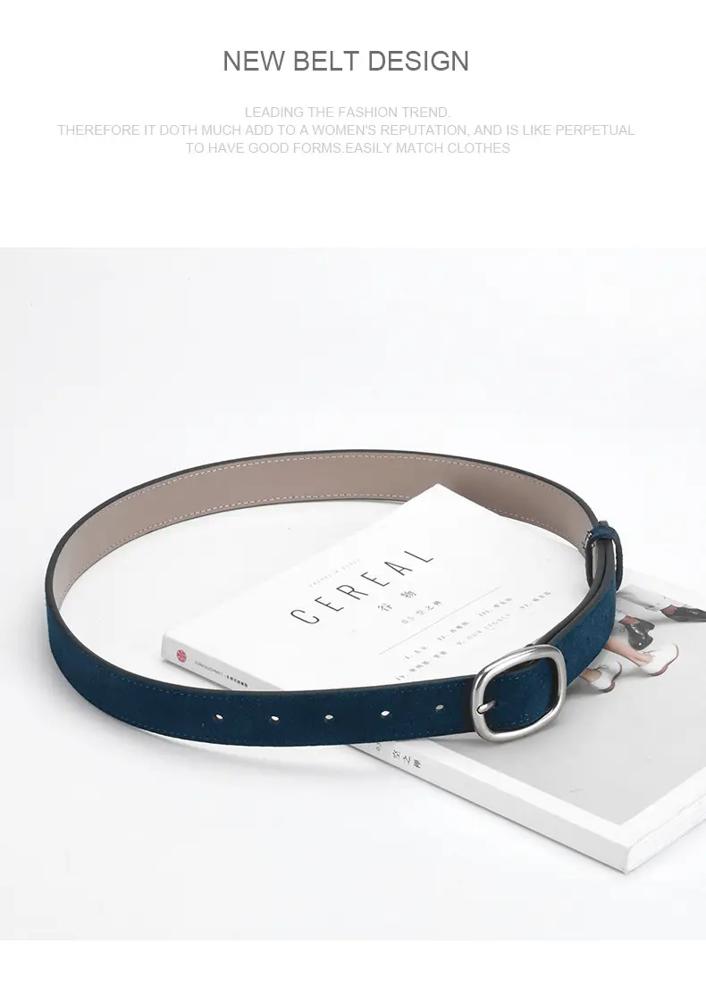 Vintage Belt Women Dress Pants Decorative Fashion Simple High Velvet Leather Pin Buckle Belt Women Wholesale — feature 13