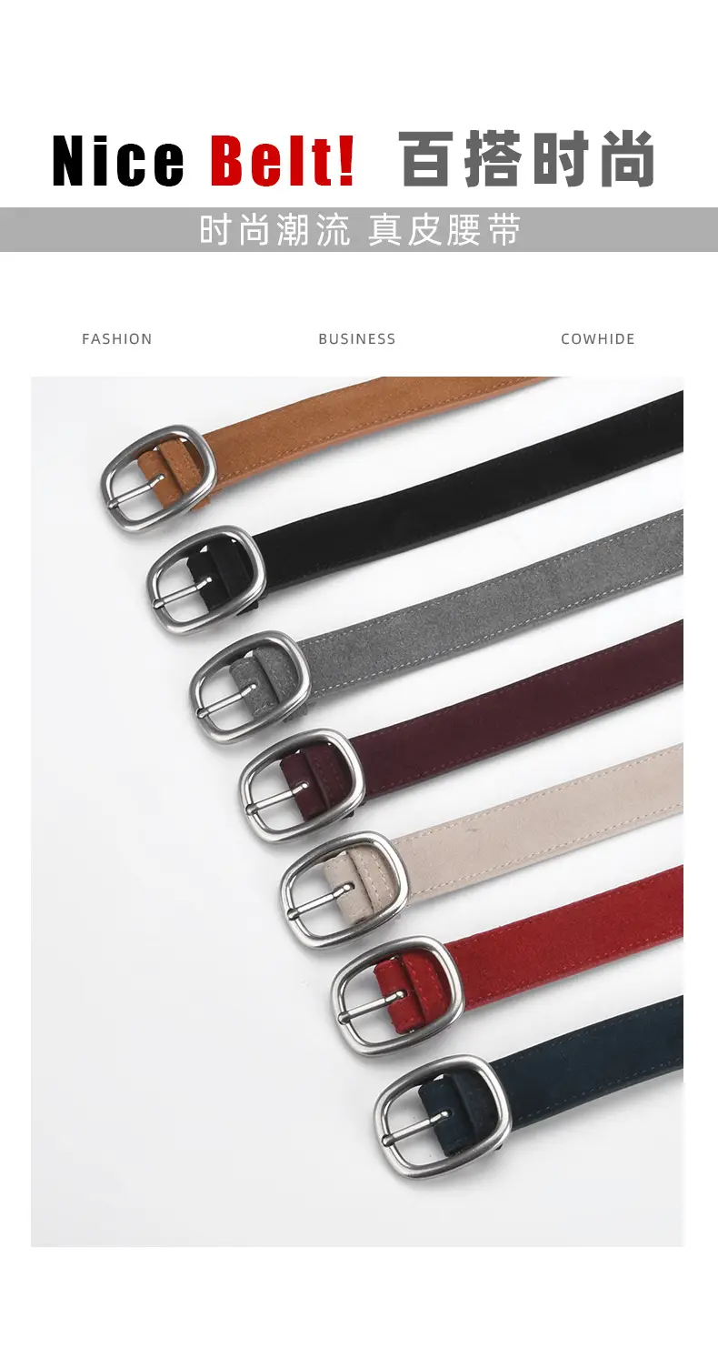 Vintage Belt Women Dress Pants Decorative Fashion Simple High Velvet Leather Pin Buckle Belt Women Wholesale — feature 3