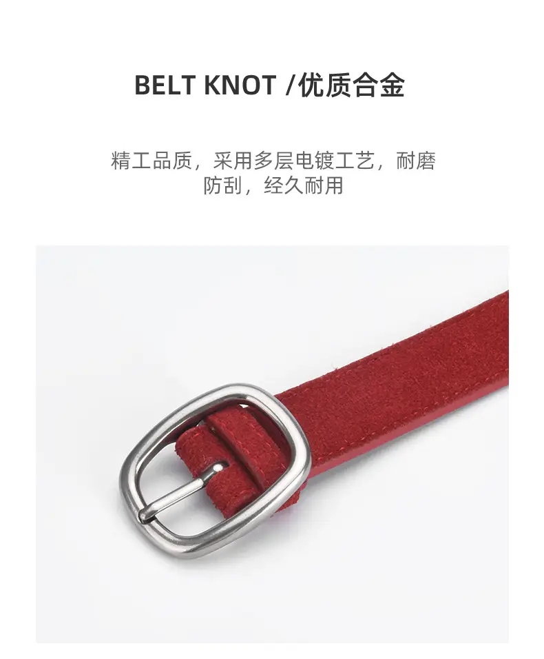 Vintage Belt Women Dress Pants Decorative Fashion Simple High Velvet Leather Pin Buckle Belt Women Wholesale — feature 6