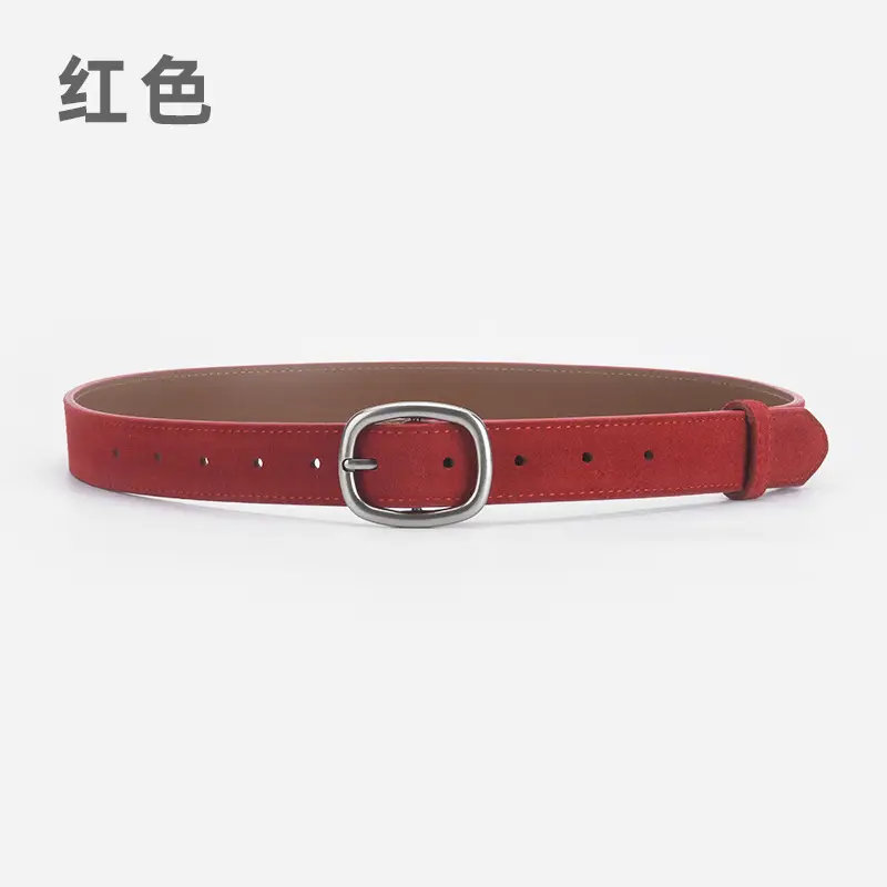 Vintage Belt Women Dress Pants Decorative Fashion Simple High Velvet Leather Pin Buckle Belt Women Wholesale - Image 2