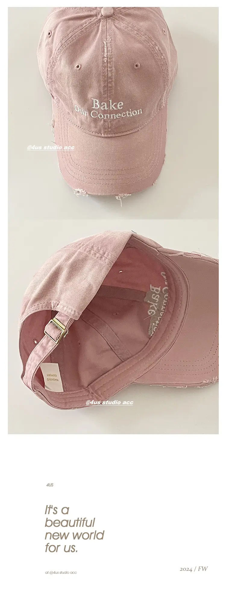 Women's Light Blue Baseball Cap with "Bake Our Connection" Embroidery — feature 2
