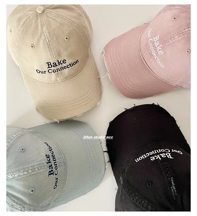 Women's Light Blue Baseball Cap with "Bake Our Connection" Embroidery — feature 6
