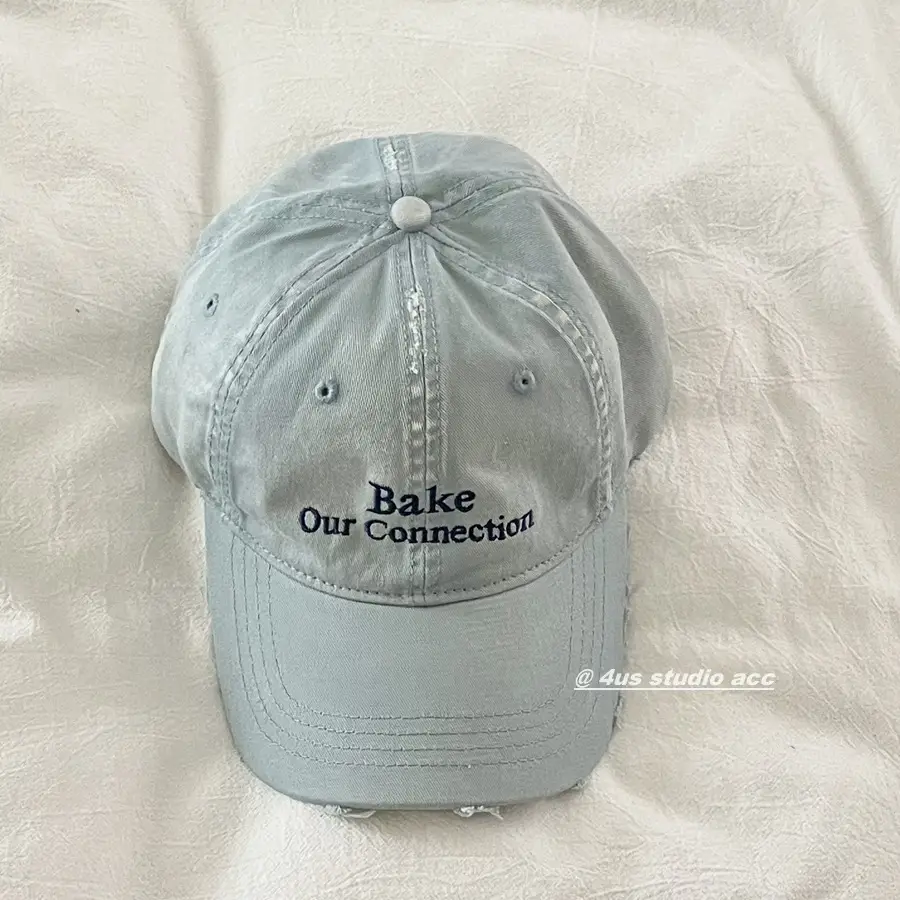 Women's Light Blue Baseball Cap with "Bake Our Connection" Embroidery
