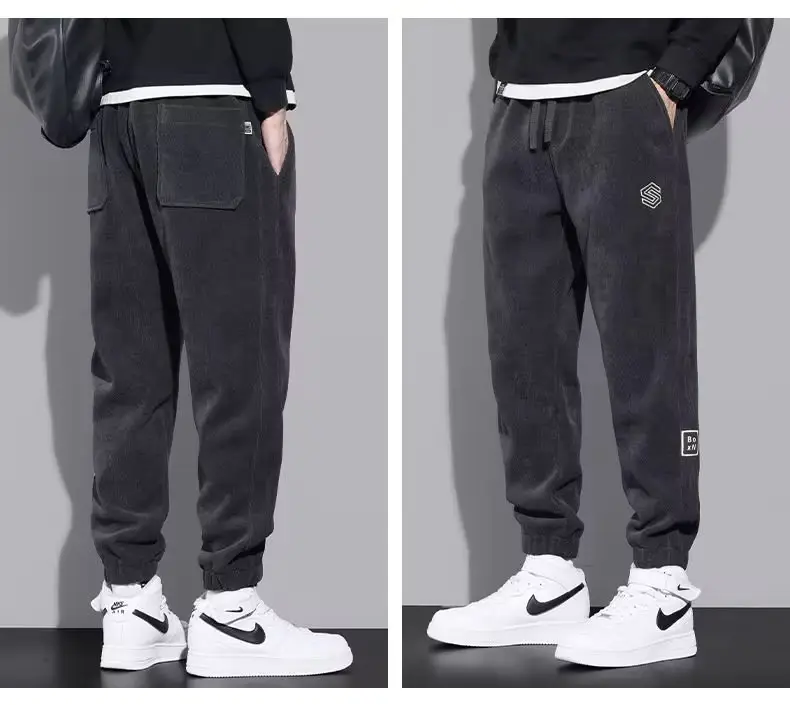 Men's Black Fleece Leg Sweatpants Autumn Winter 2024 — feature 4