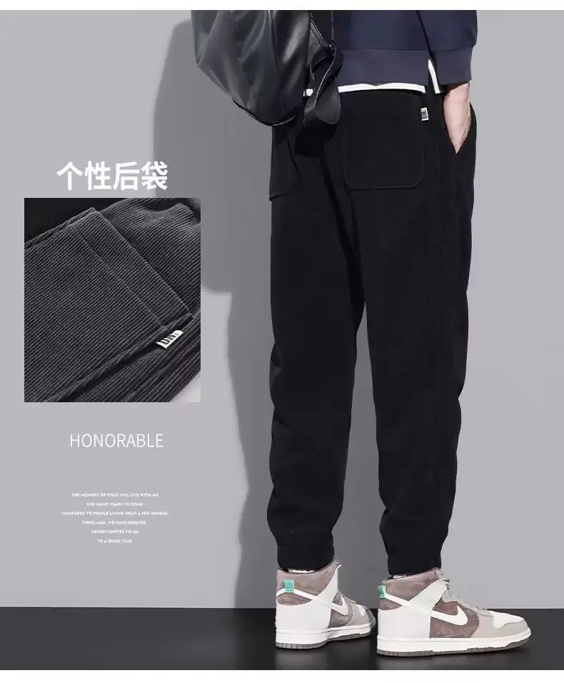 Men's Black Fleece Leg Sweatpants Autumn Winter 2024 — feature 7
