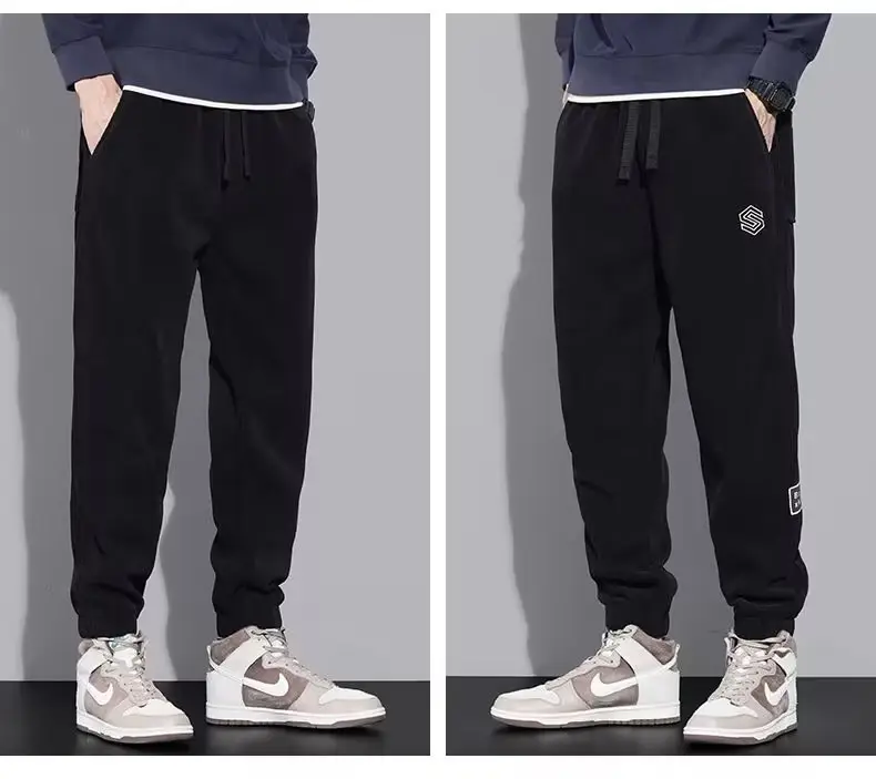 Men's Black Fleece Leg Sweatpants Autumn Winter 2024 — feature 8