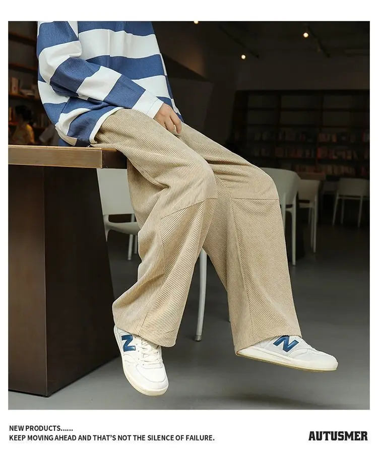 Men's Wide-leg Corduroy Pants Spring New — feature 11