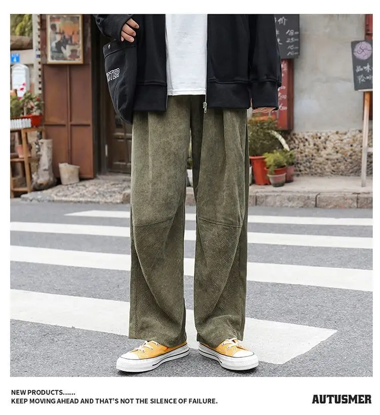 Men's Wide-leg Corduroy Pants Spring New — feature 15