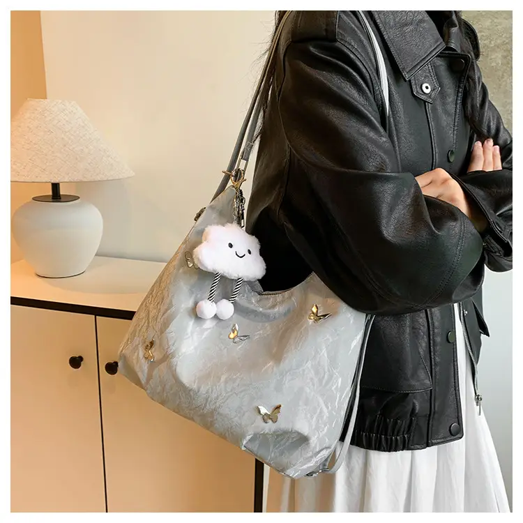 Silver High-End Women's Shoulder Crossbody Tote Bag — feature 13