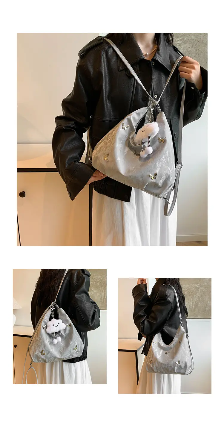 Silver High-End Women's Shoulder Crossbody Tote Bag — feature 7