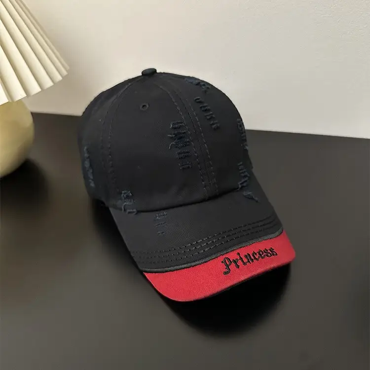 Men's White Spliced Letter Embroidered Cap - Image 5