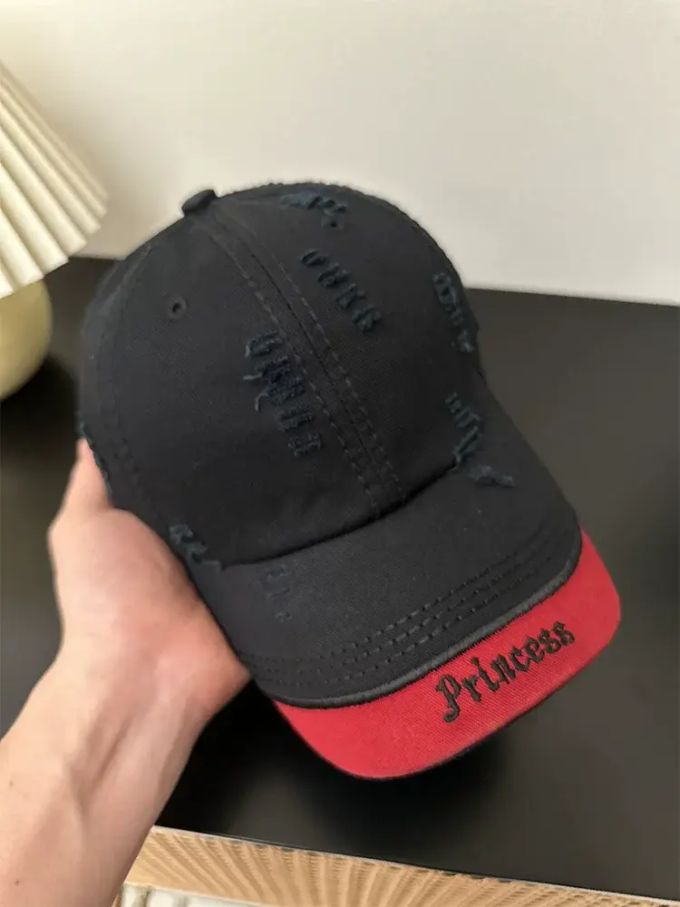 Men's White Spliced Letter Embroidered Cap β feature 5