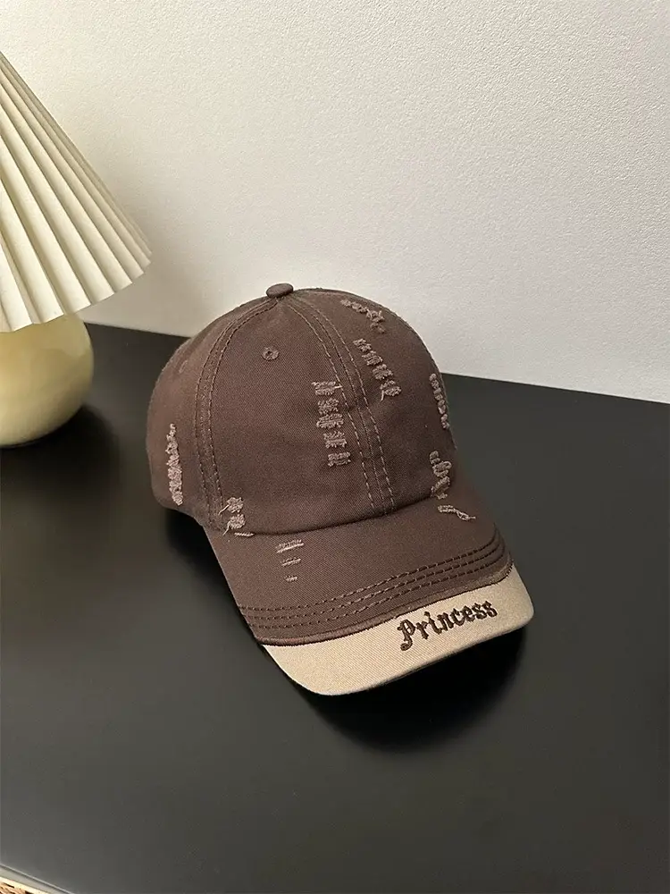 Men's White Spliced Letter Embroidered Cap β feature 9