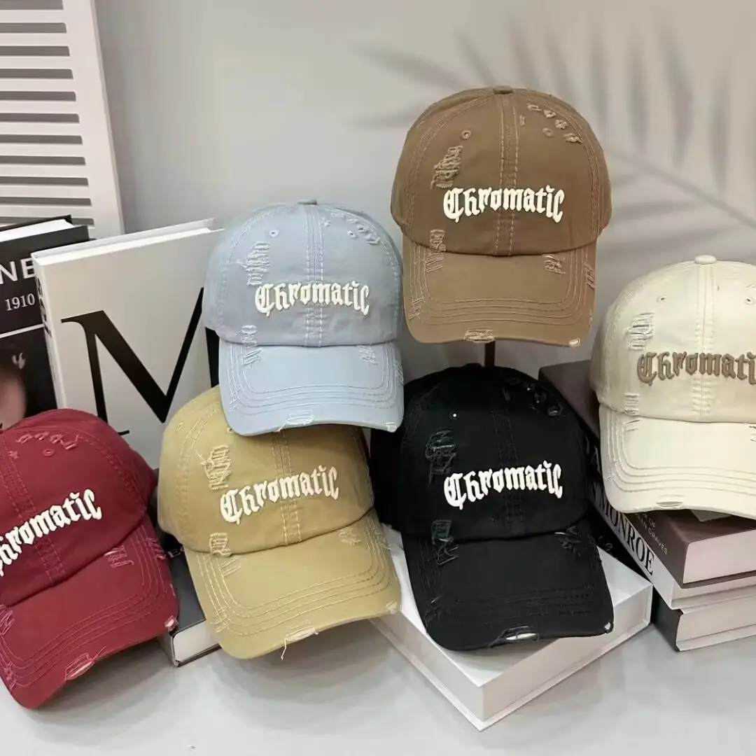 Men Red Cotton Hole-In-Wall Cap with "Gromatic" Embroidery