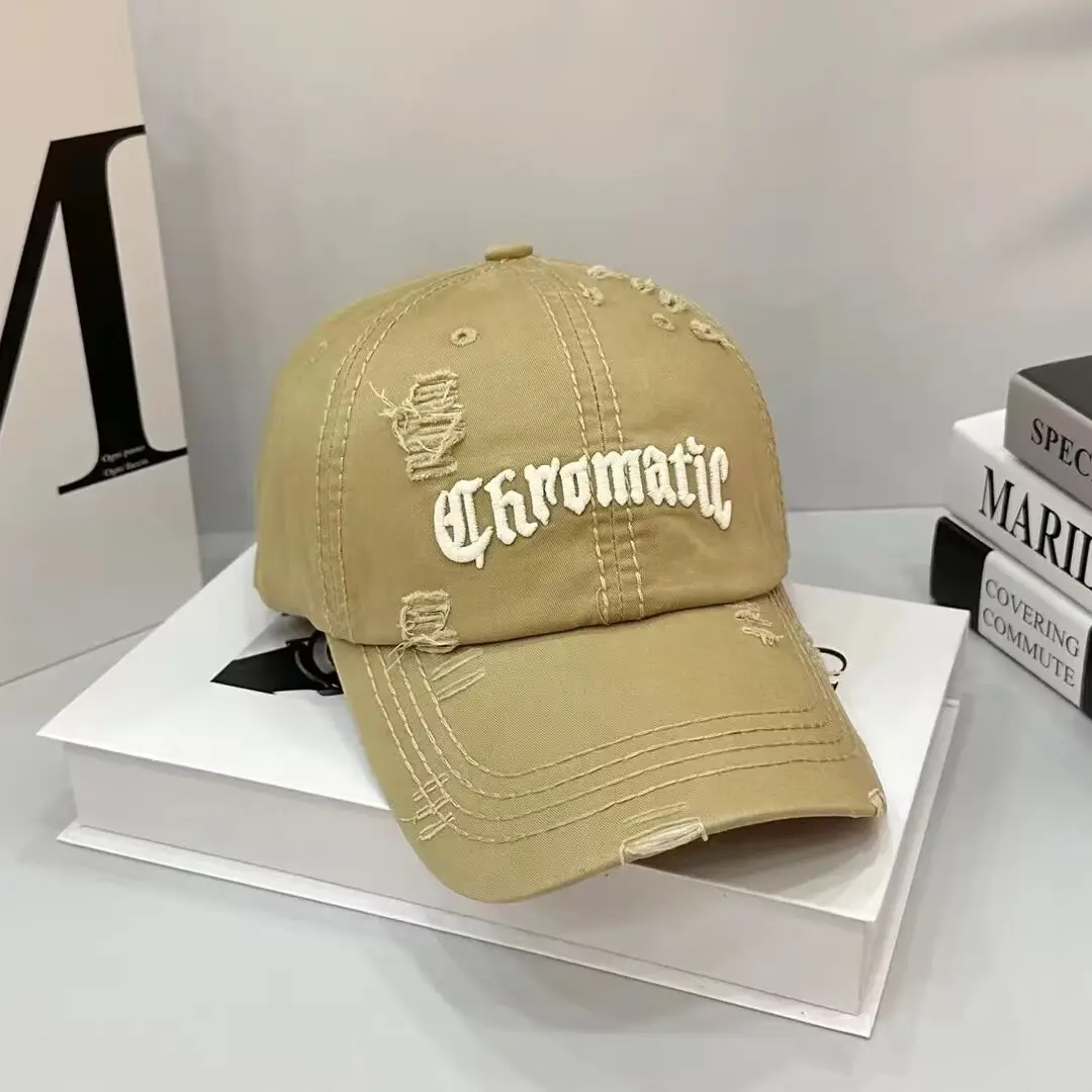 Men Red Cotton Hole-In-Wall Cap with "Gromatic" Embroidery