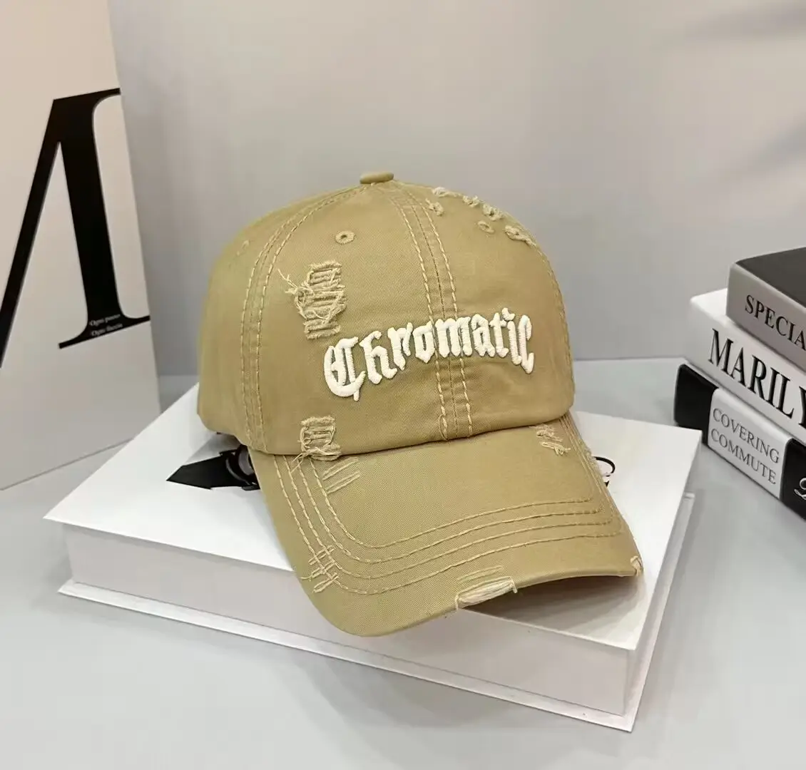 Men Red Cotton Hole-In-Wall Cap with "Gromatic" Embroidery