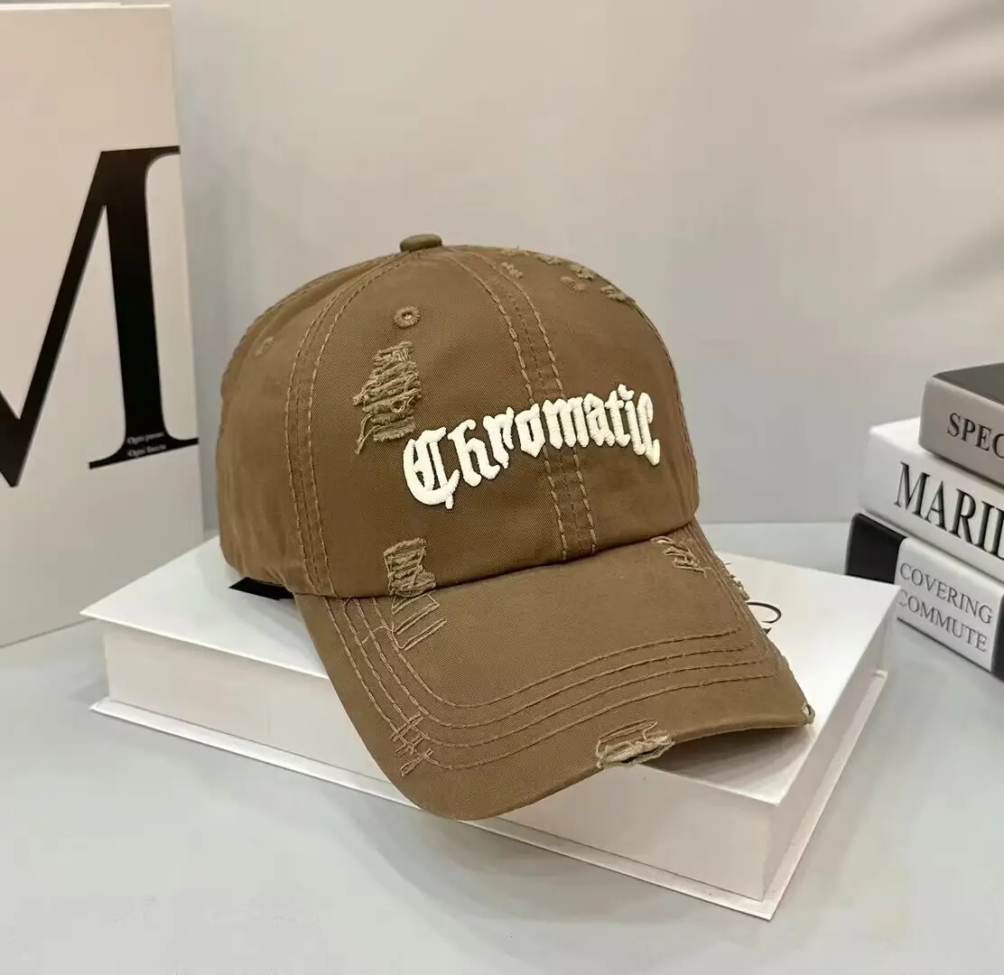 Men Red Cotton Hole-In-Wall Cap with "Gromatic" Embroidery