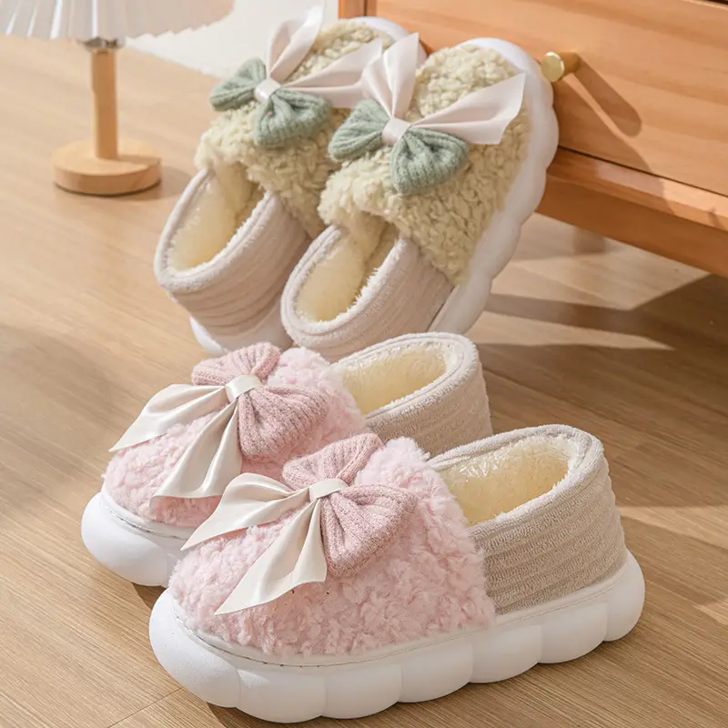 Yuezi Cotton Slippers Women's Winter 2023 New Arrival Heel Indoor Home Warm Wool Plush Cotton Shoes Women's Winter - Image 39