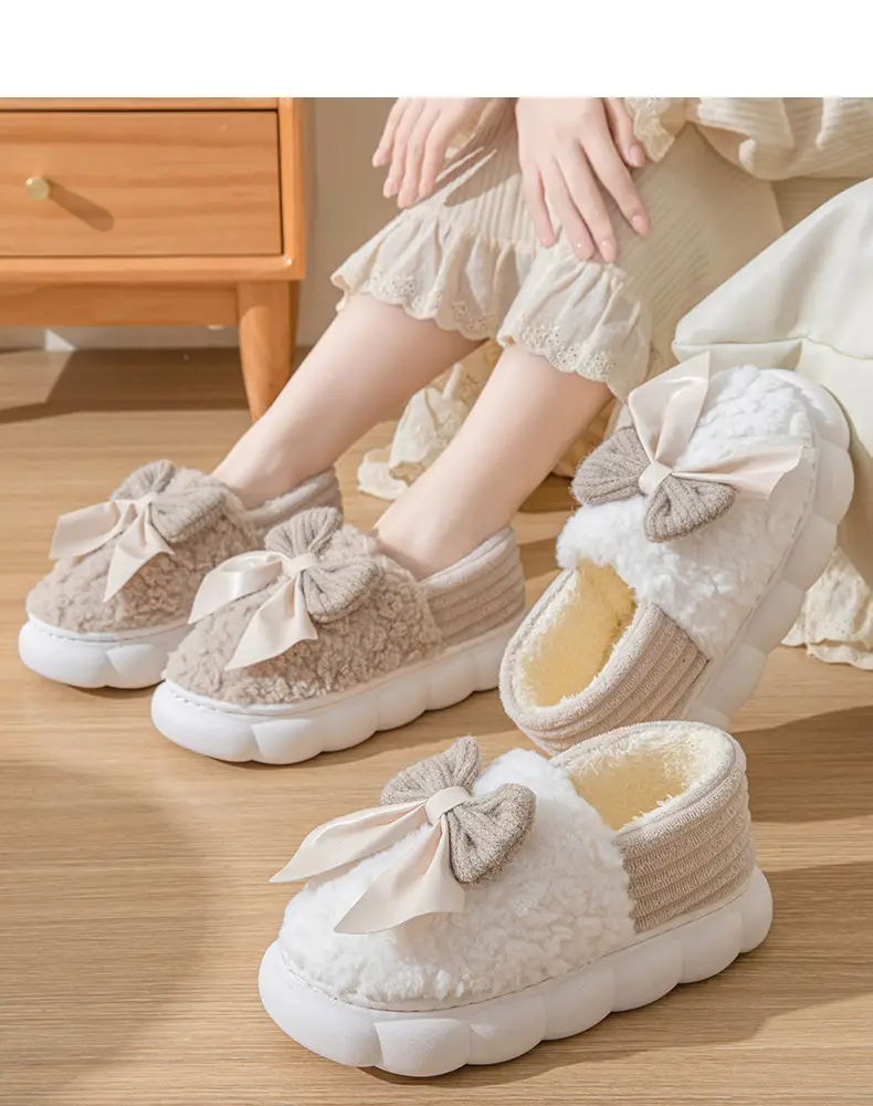 Yuezi Cotton Slippers Women's Winter 2023 New Arrival Heel Indoor Home Warm Wool Plush Cotton Shoes Women's Winter — feature 27