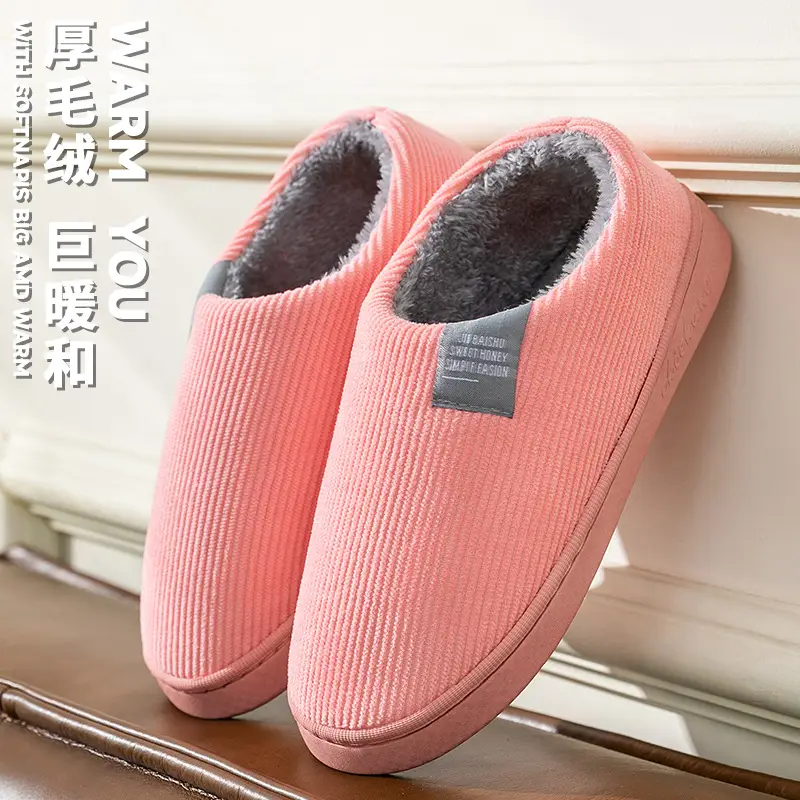 Yuezi Cotton Slippers Women's Winter 2023 New Arrival Heel Indoor Home Warm Wool Plush Cotton Shoes Women's Winter — feature 37