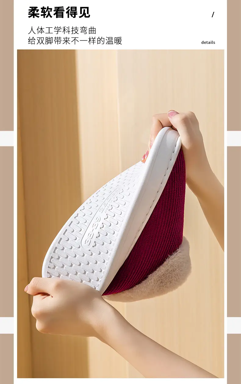 Yuezi Cotton Slippers Women's Winter 2023 New Arrival Heel Indoor Home Warm Wool Plush Cotton Shoes Women's Winter — feature 45