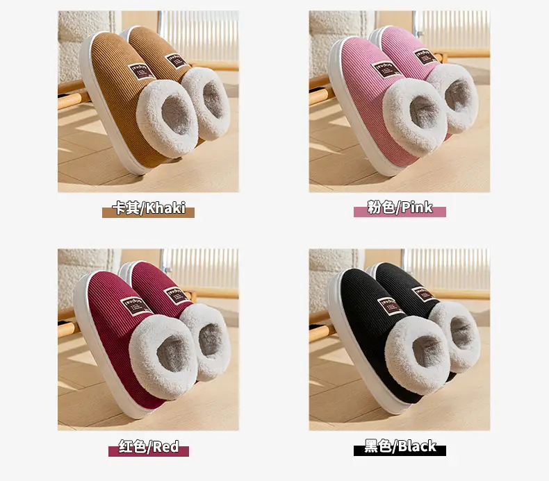 Yuezi Cotton Slippers Women's Winter 2023 New Arrival Heel Indoor Home Warm Wool Plush Cotton Shoes Women's Winter — feature 47