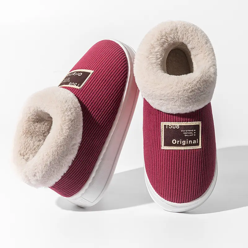 Yuezi Cotton Slippers Women's Winter 2023 New Arrival Heel Indoor Home Warm Wool Plush Cotton Shoes Women's Winter - Image 10