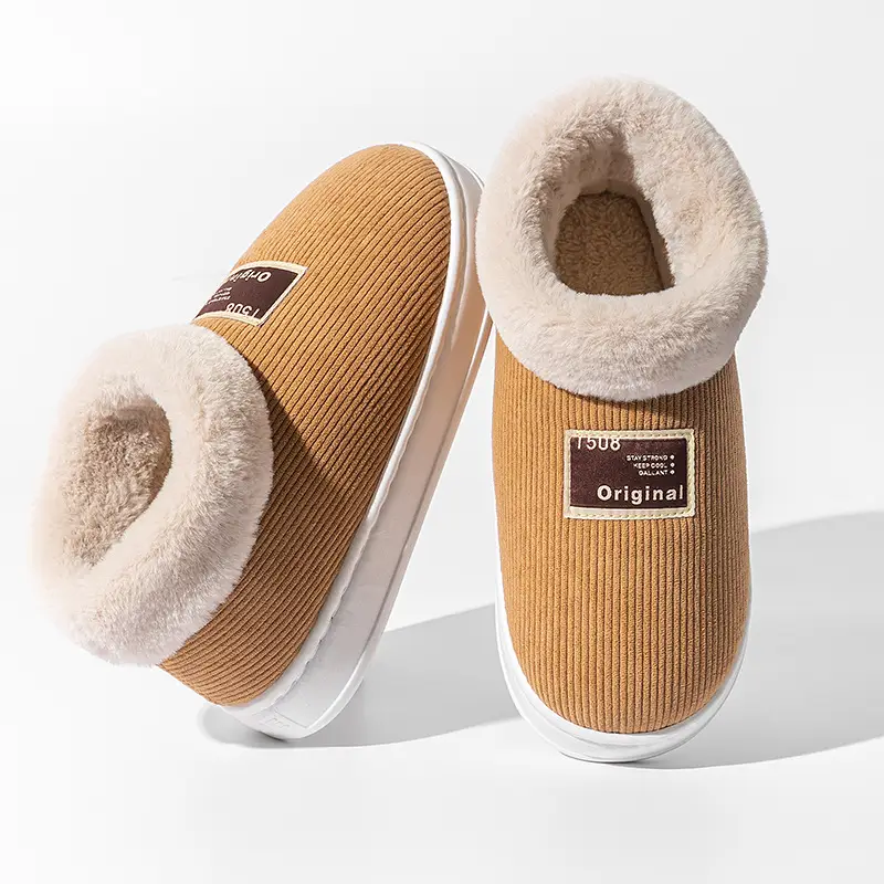 Yuezi Cotton Slippers Women's Winter 2023 New Arrival Heel Indoor Home Warm Wool Plush Cotton Shoes Women's Winter - Image 11