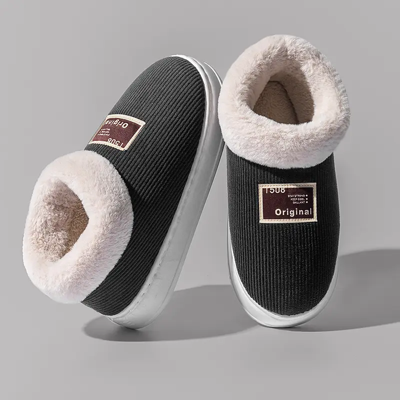 Yuezi Cotton Slippers Women's Winter 2023 New Arrival Heel Indoor Home Warm Wool Plush Cotton Shoes Women's Winter - Image 12