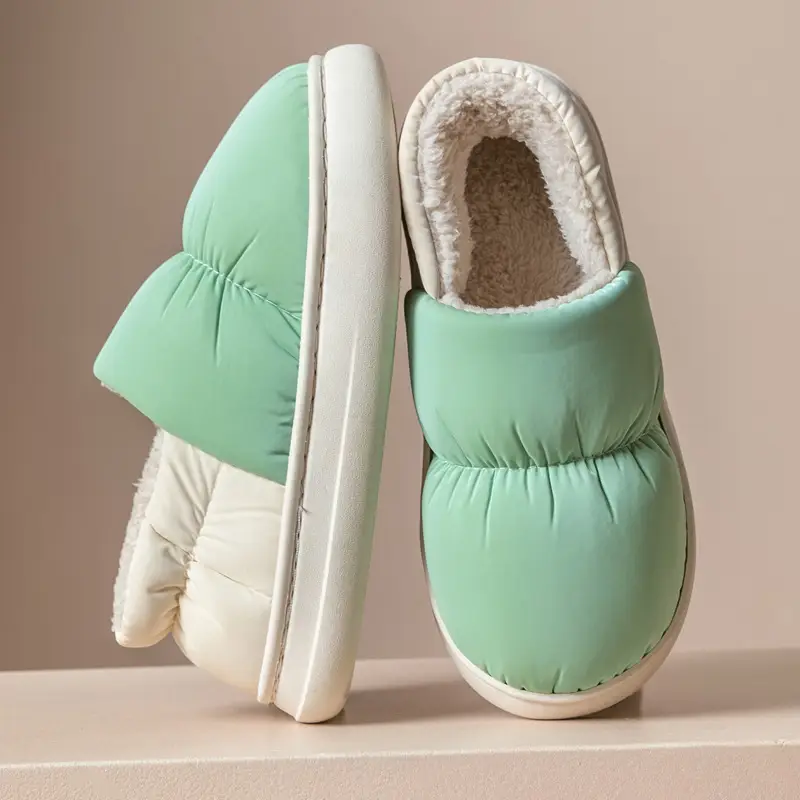 Yuezi Cotton Slippers Women's Winter 2023 New Arrival Heel Indoor Home Warm Wool Plush Cotton Shoes Women's Winter - Image 17