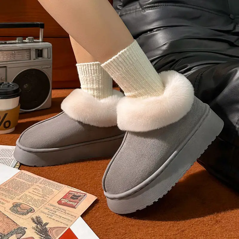 Yuezi Cotton Slippers Women's Winter 2023 New Arrival Heel Indoor Home Warm Wool Plush Cotton Shoes Women's Winter - Image 37