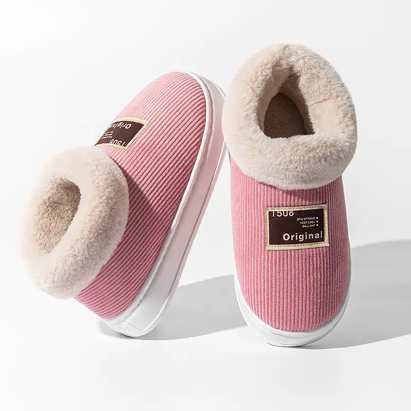 Yuezi Cotton Slippers Women's Winter 2023 New Arrival Heel Indoor Home Warm Wool Plush Cotton Shoes Women's Winter - Image 9