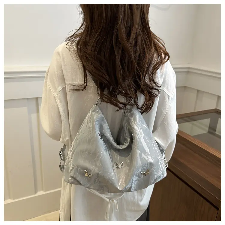 Soft Face Butterfly Shoulder Bag Grey 2024 — feature 31