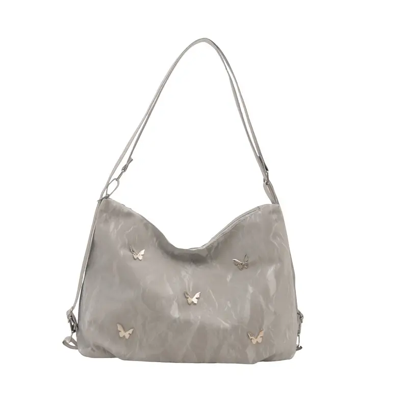 Soft Face Butterfly Shoulder Bag Grey 2024 - Image 8