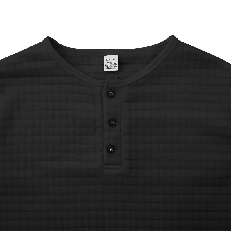 Men's Maroon Jacquard Long Sleeve T-Shirt — feature 19