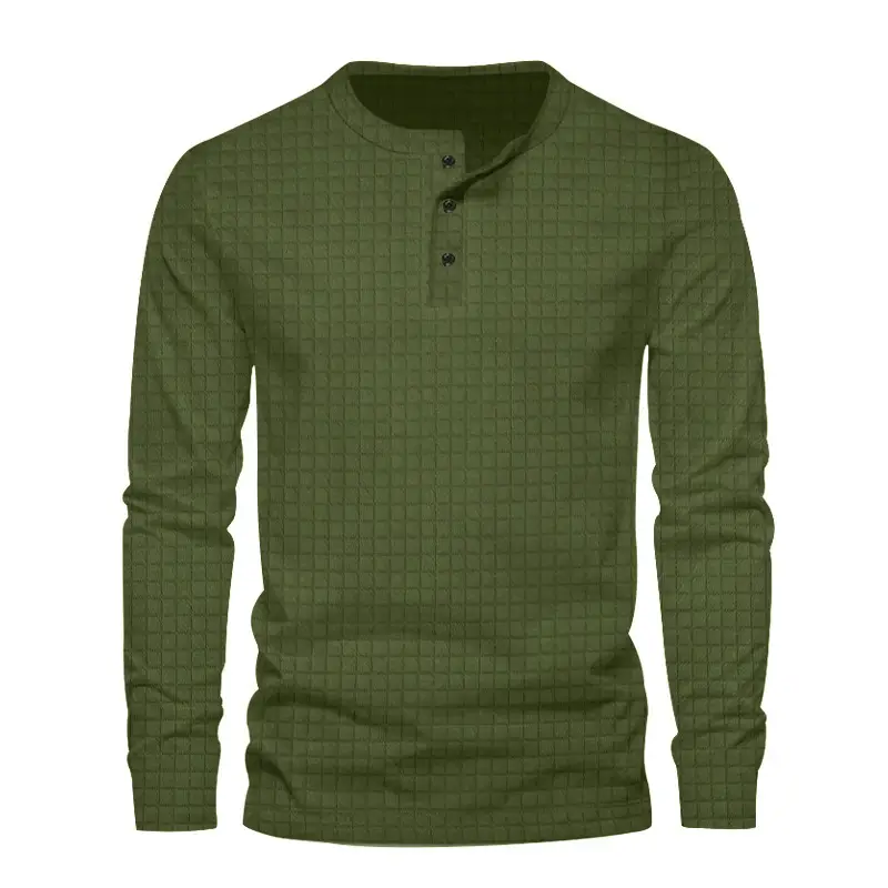 Men's Maroon Jacquard Long Sleeve T-Shirt — feature 44