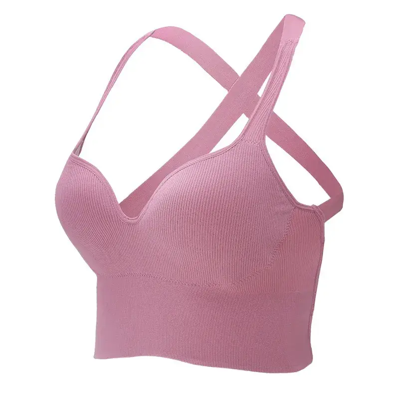 Pink Cross-Back Sports Bra for Plus Size Women - Image 8