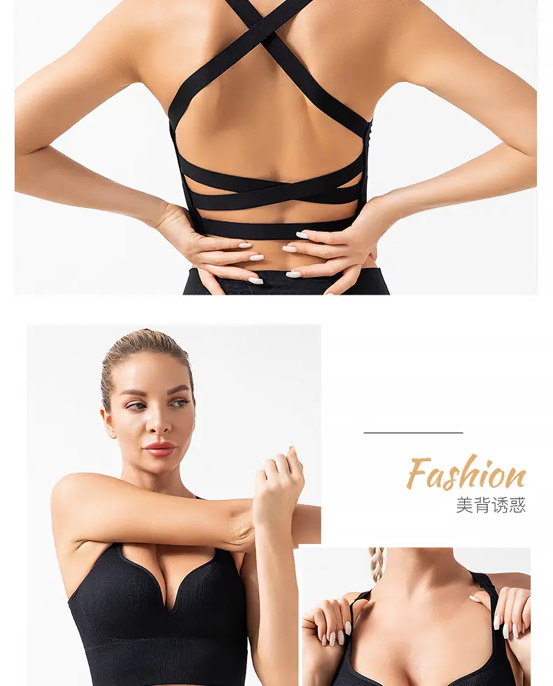Pink Cross-Back Sports Bra for Plus Size Women — feature 15