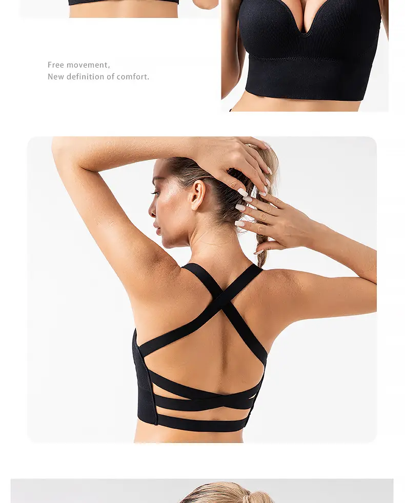 Pink Cross-Back Sports Bra for Plus Size Women — feature 16